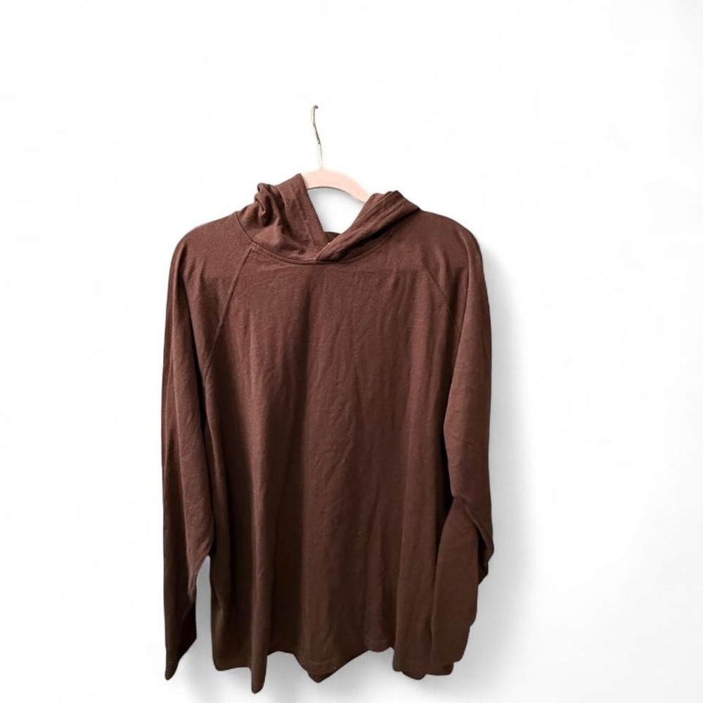 Homage brown long sleeve lightweight hoodie in XXL